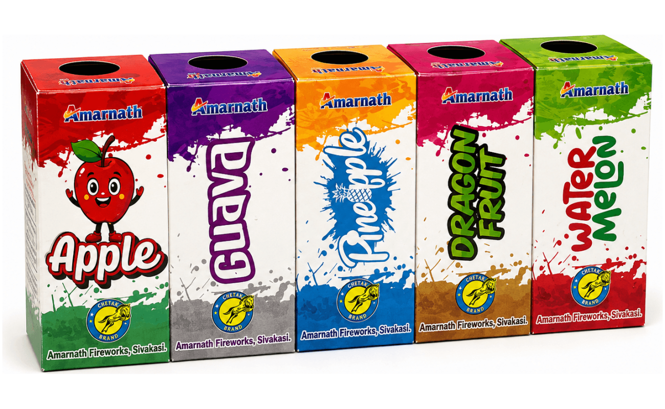 4″ Fruit Mix Fountain (5pcs) (Amarnath brand) - Sivakasi crackers from AV Pyro Park