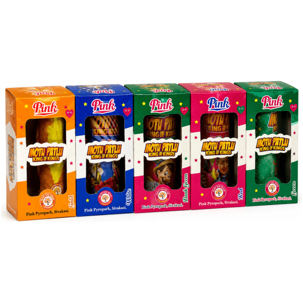 4″ Mottu Patlu Fountain (5pcs) (Pink brand) - Sivakasi crackers from AV Pyro Park