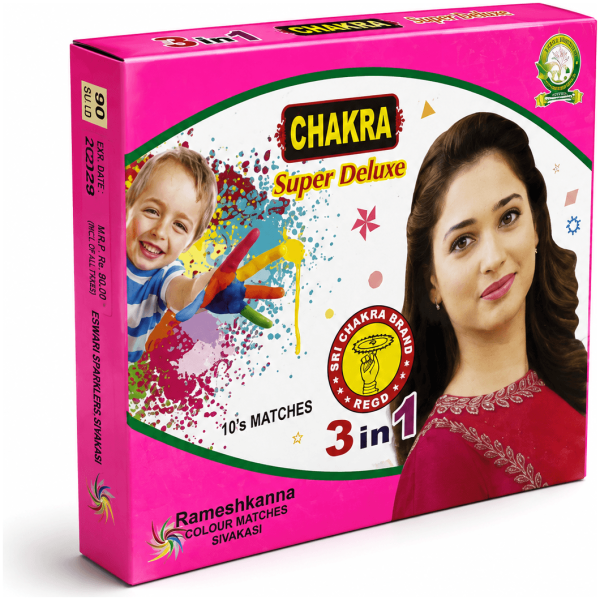 3pcs Chakra Matches - Sivakasi crackers from AV Pyro Park
