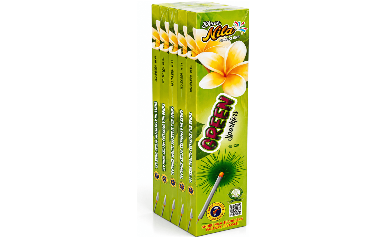 15cm Green - Sivakasi crackers from AV Pyro Park