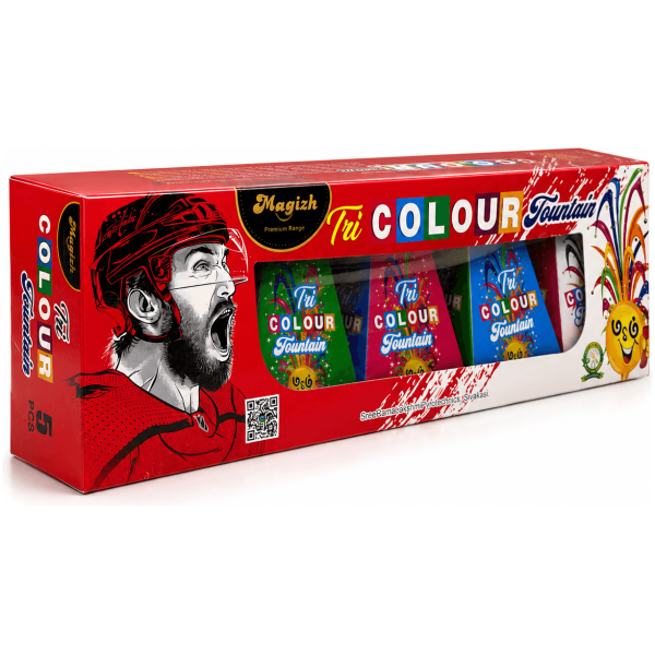 Tricolour Fountain (5pcs) - Sivakasi crackers from AV Pyro Park