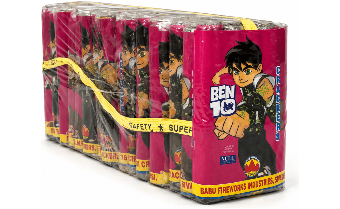 3 1/2″ Ben 10 (per pkt) - Sivakasi crackers from AV Pyro Park