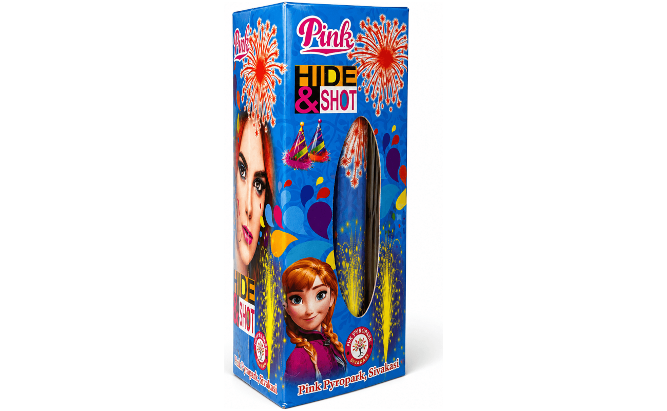 6″ Hide & Shot (2 step fountain+ 1 Skyshot) (Pink brand) - Sivakasi crackers from AV Pyro Park