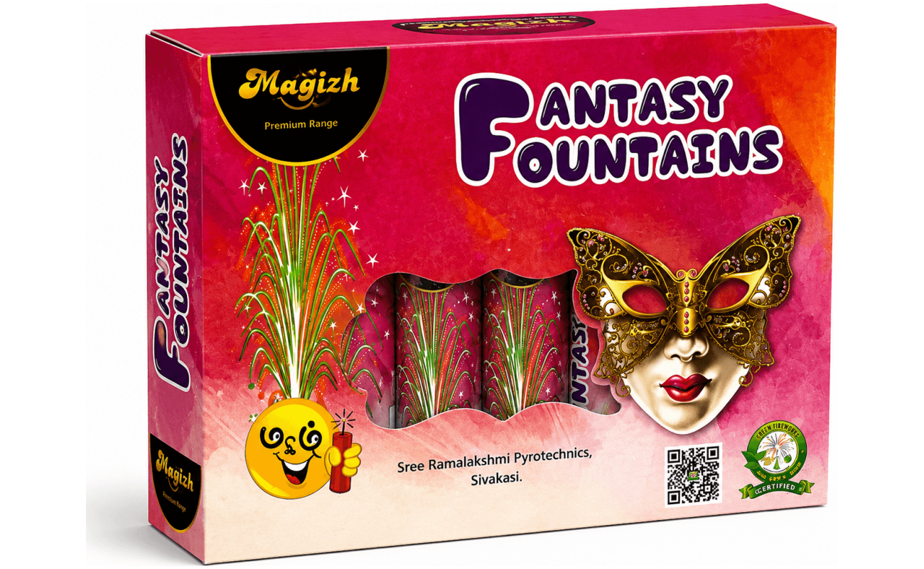 4″ Multicolor Fountain (5pcs) (Magizh brand) - Sivakasi crackers from AV Pyro Park