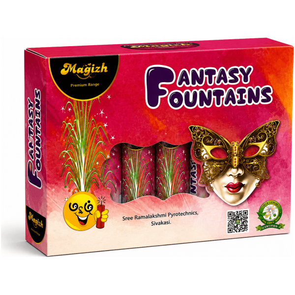 4″ Multicolor Fountain (5pcs) (Magizh brand) - Sivakasi crackers from AV Pyro Park